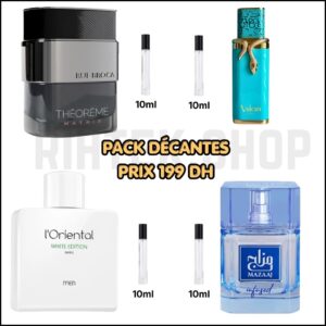 Pack 10 ml (vulcan feu + théorème matrix + Mazaaj+ l'Orientale white edition )